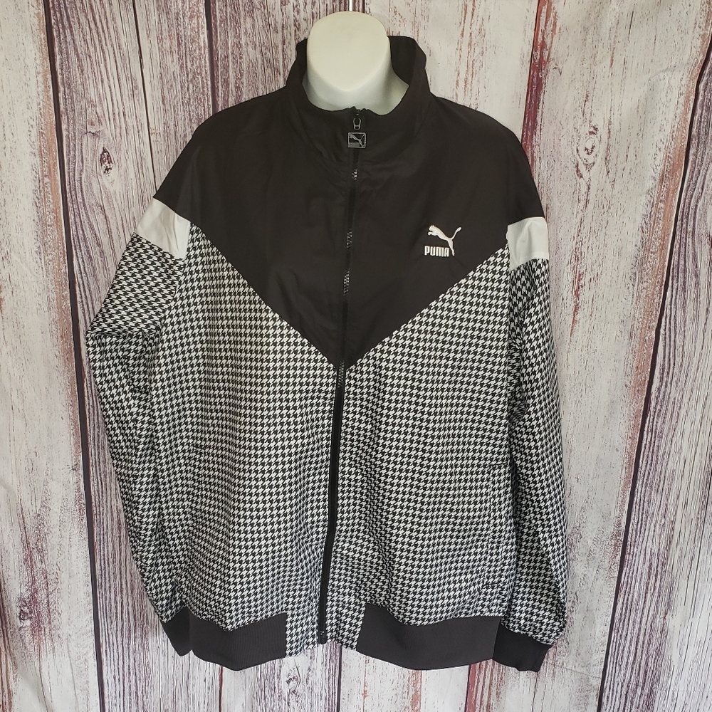 Puma MCS Woven Houndstooth Zip Jacket  NWT